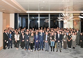 Florido y González tras una de las presentaciones de los destinos en el mercado japonés.