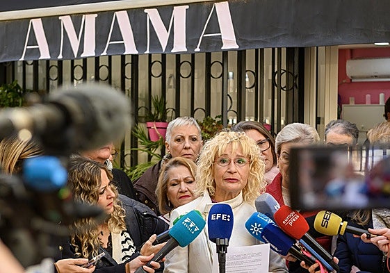 La presidenta de Amama, en su comparecencia de este viernes en Sevilla.