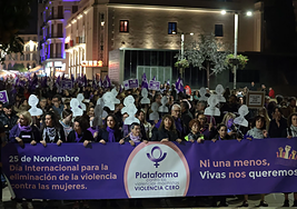 Cabecera de la manifestación del 25 de noviembre del año pasado.