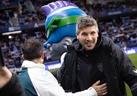 Funes, en su estreno como entrenador del Málaga.