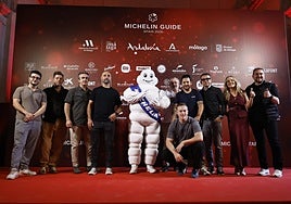 Los chefs con estrella, durante la presentación de la gala el pasado mes de octubre.