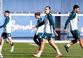 Recio, en el entrenamiento de este miércoles.