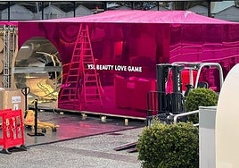Preparativos de la YSL Beauty en Málaga.