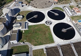 Vista aérea de la depuradora de Guadalmansa, ejecutada por Sando.
