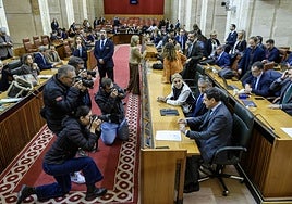 El Parlamento de Andalucía, poco antes de iniciarse la jornada final del pleno.