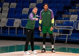 Ibon Navarro y Auguste Rubit, durante un entrenamiento.