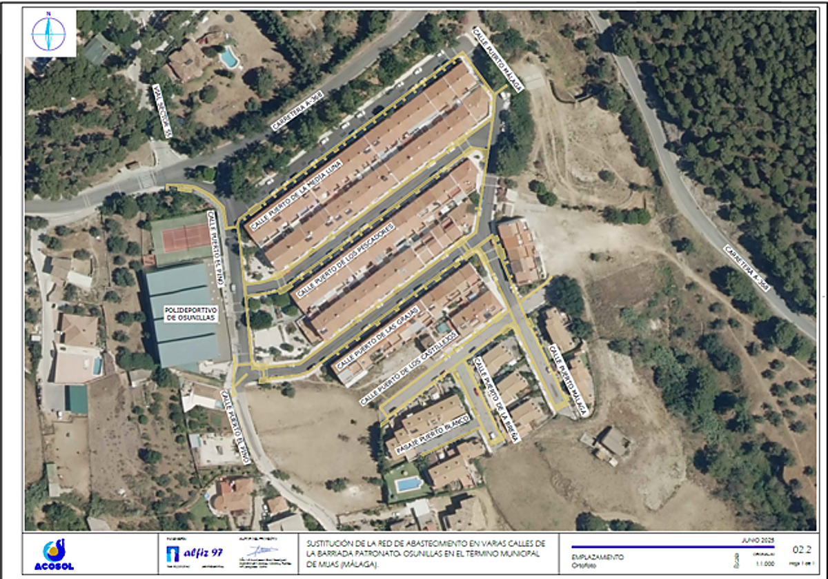 Plano de Acosol de la zona en la que se acometerá el proyecto.