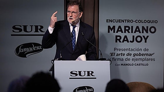 Rajoy, durante su intervención en el encuentro de SUR.