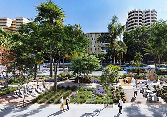 Recreación de la reforma de la avenida de Andalucía proyectada por Urbanismo.