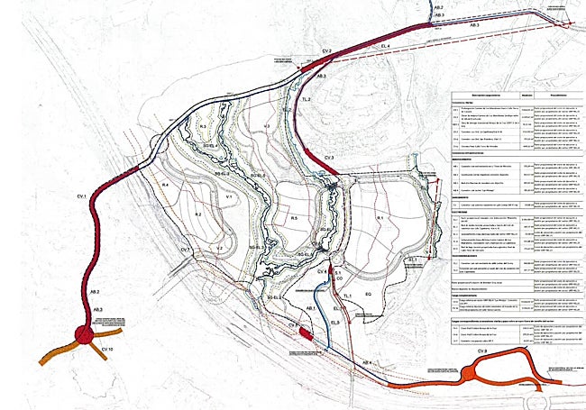 Plano del proyecto de desarrollo urbanístico de Marbería.