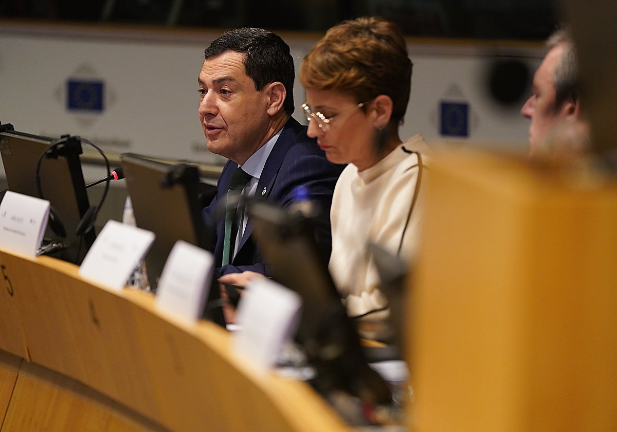 Juanma Moreno, en su intervención en el Comité de las Regiones.