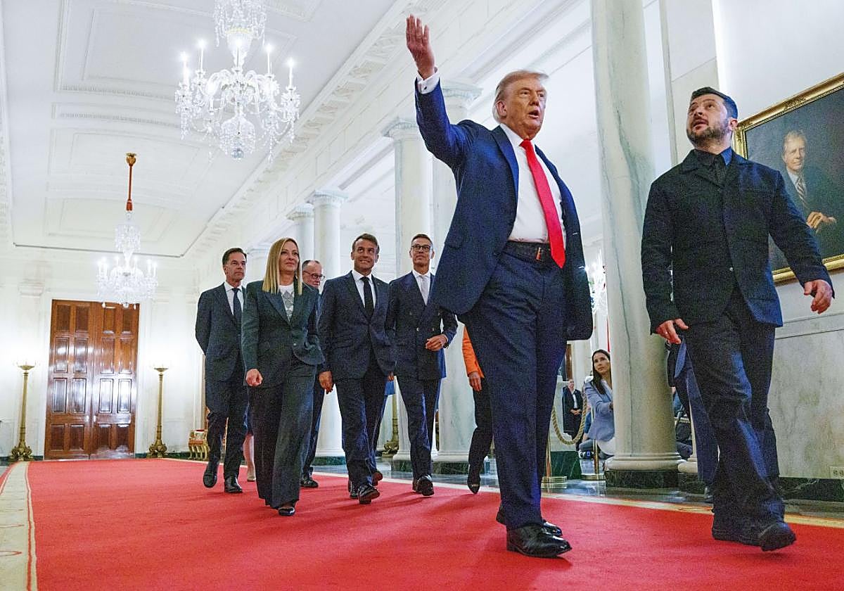 Donald Trump y Volodímir Zelenski durante la anterior visita del presidente ucraniano a la Casa Blanca.