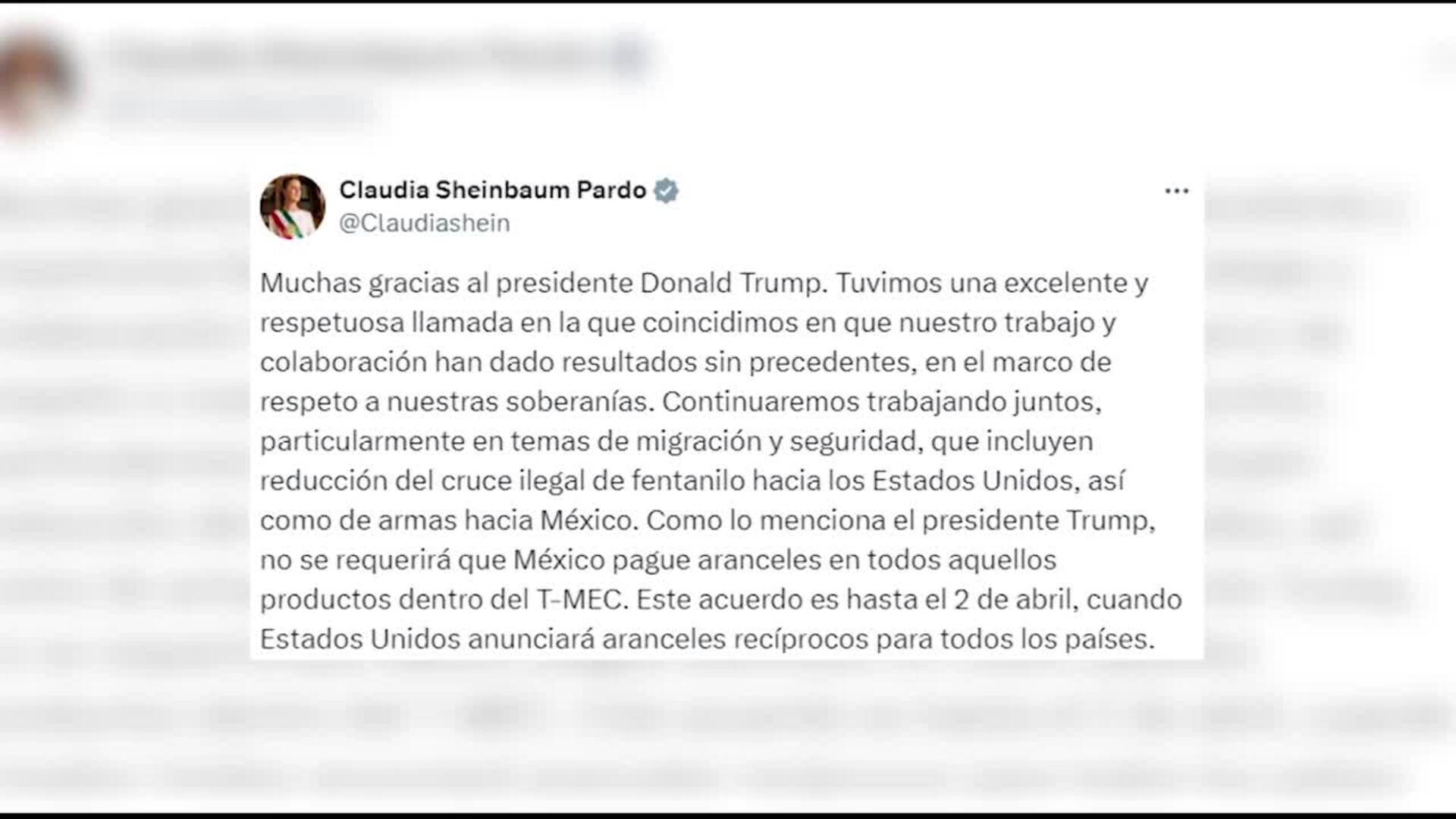 Trump anuncia un acuerdo con México para paralizar aranceles hasta el 2 de abril