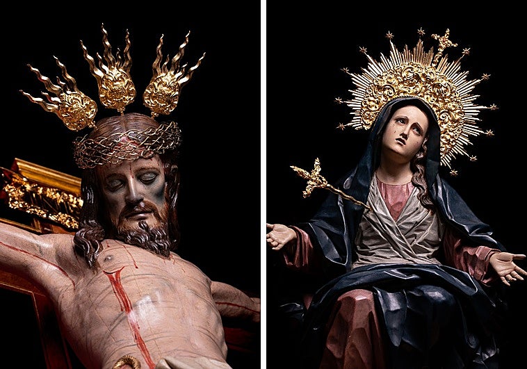 Las imágenes del grupo del Cristo del Amor de Málaga recuperan su estética antigua