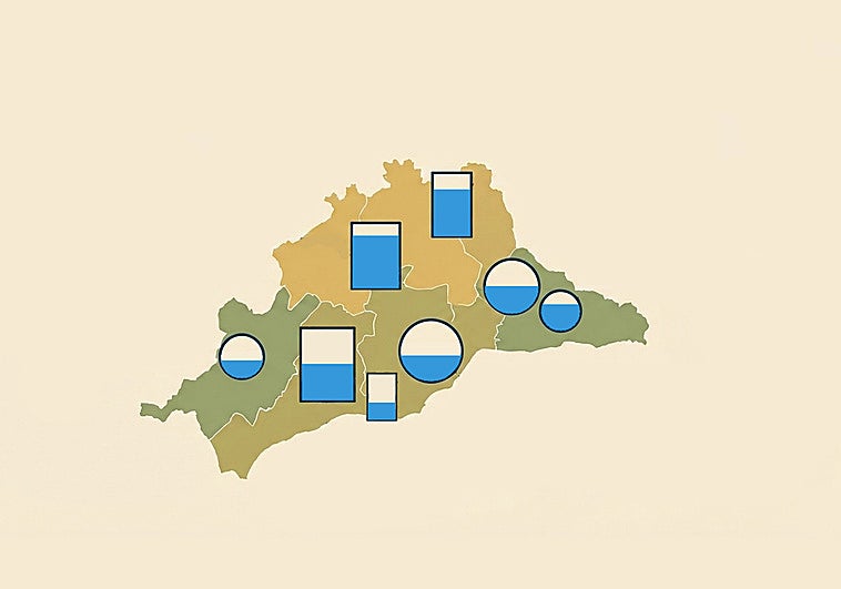 Estado de los embalses de Málaga el sábado, 11 de abril de 2026