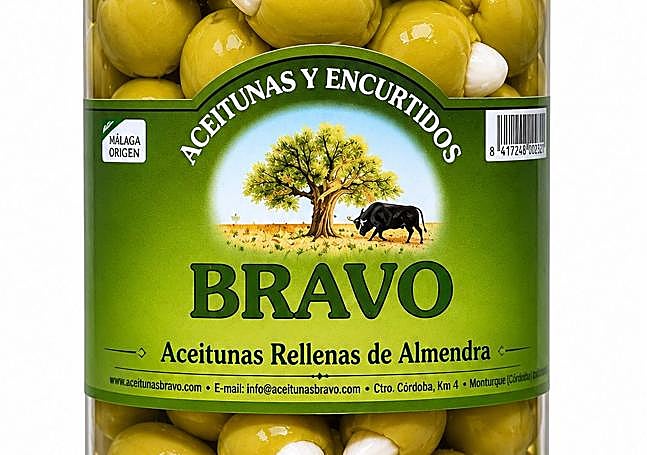 Rellenas de almendras, de Aceitunas Bravo.
