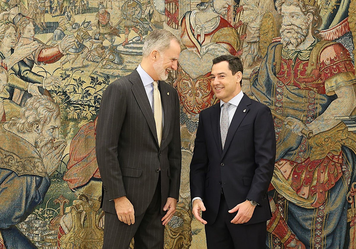Felipe VI recibe a Juanma Moreno con el foco en las olas de calor y la amenaza de los incendios