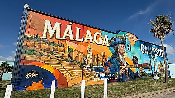 Málaga dedica un gran mural a la figura de Bernardo de Gálvez en Texas