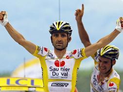 Victoria de Piepoli y festival del Saunier Duval en el Tourmalet