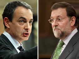 El candidato a la presidencia, José Luis Rodríguez Zapatero, y el líder de la oposición, Mariano Rajoy. /EFE