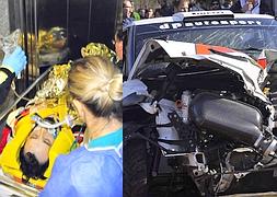 Kubica es atentido tras sufrir el accidente.