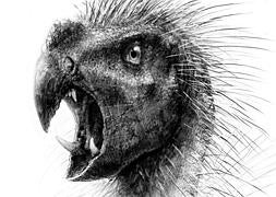 ¿Un dinosaurio con puas, pico y colmillos?