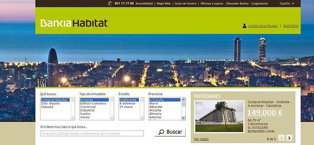 Captura de la pantalla de Bankia Habitat. / Rc