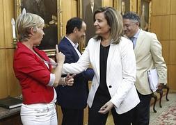 Fátima Báñez, a la entrada de la reunión. / Foto: Efe | Vídeo: Atlas