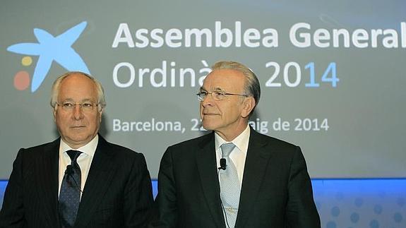 Fainé y Nin Génova, durante la Asamblea 