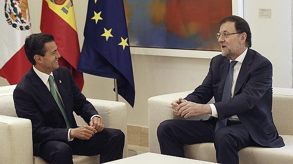 El jefe del Ejecutivo español, Mariano Rajoy, y el presidente de México, Enrique Peña. 