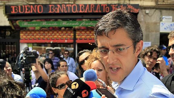 El aspirante a secretario general del PSOE, Eduardo Madina, en Bilbao.