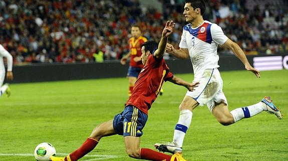 España juega contra Chile, en una imagen de archivo.