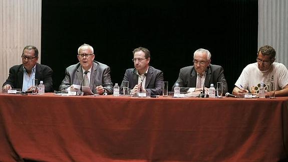 Representantes de Asociaciones Empresariales de la Industria Cultural, durante la rueda de prensa.