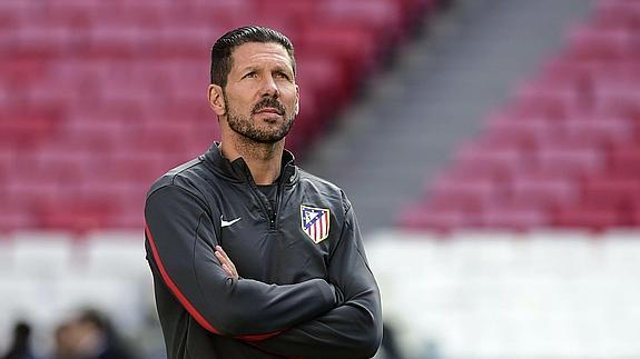 Simeone, en un entrenamiento. 