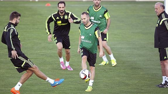 Entrenamiento de la selección española. 