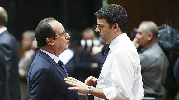 François Hollande y Matteo Renzi. 