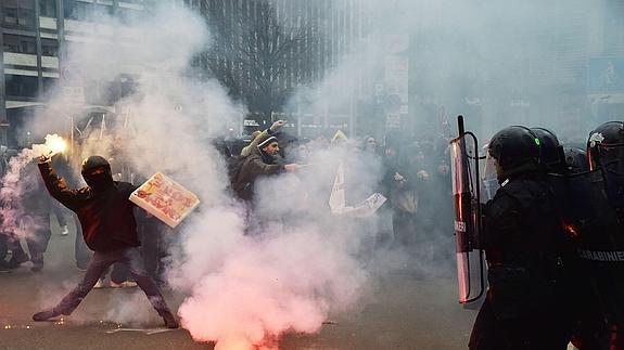 Protesta en Milán.