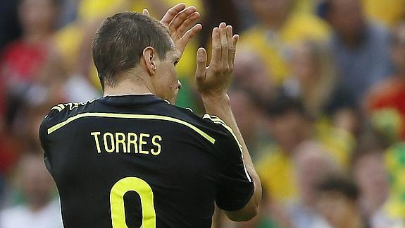 Fernando Torres, durante un partido con la selección española. 