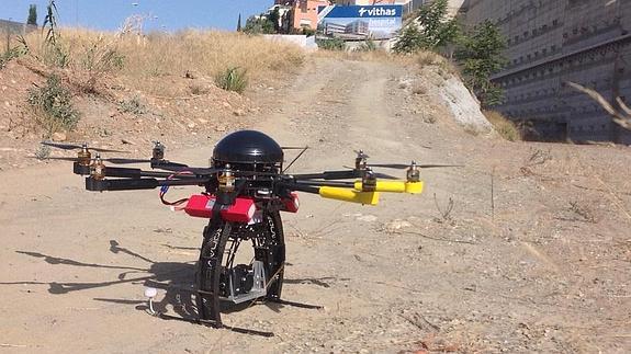 Dron topográfico utilizado por Ferrovial en Granada. 