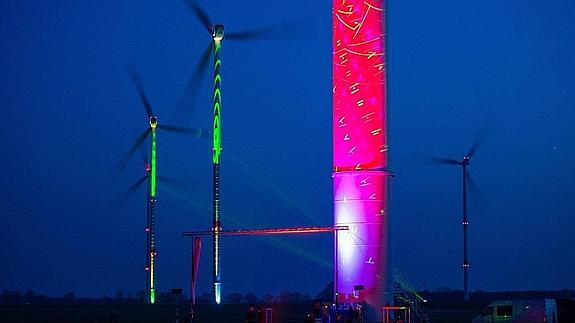 Luces para celebrar el Día de la Energía Renovable en Alemania. 