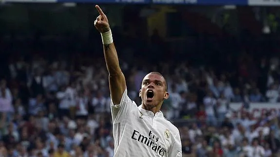 Pepe celebra un gol. 