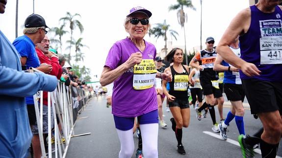 La mujer, durante la prueba.