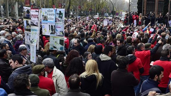 Protesta de afectados por la Hepatitis C.