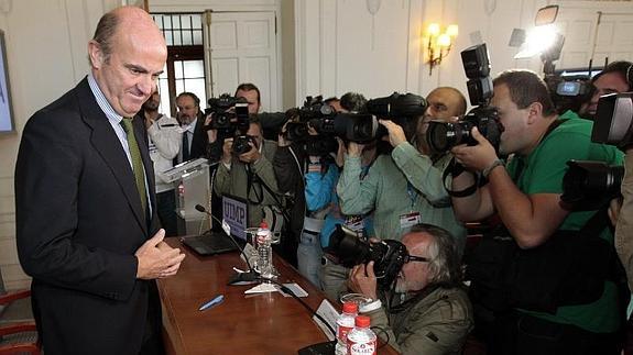 Luis de Guindos, hoy en Santander. 