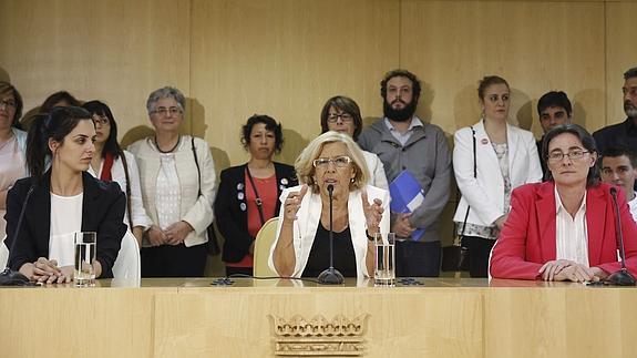 Rita Maestre, Manuela Carmena y Marta Higueras.