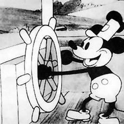Mickey Mouse, en el cortometraje 'Steamboat Willie' (1928).