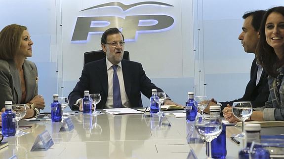 La nueva cúpula del PP, en su primera reunión el pasado junio. 