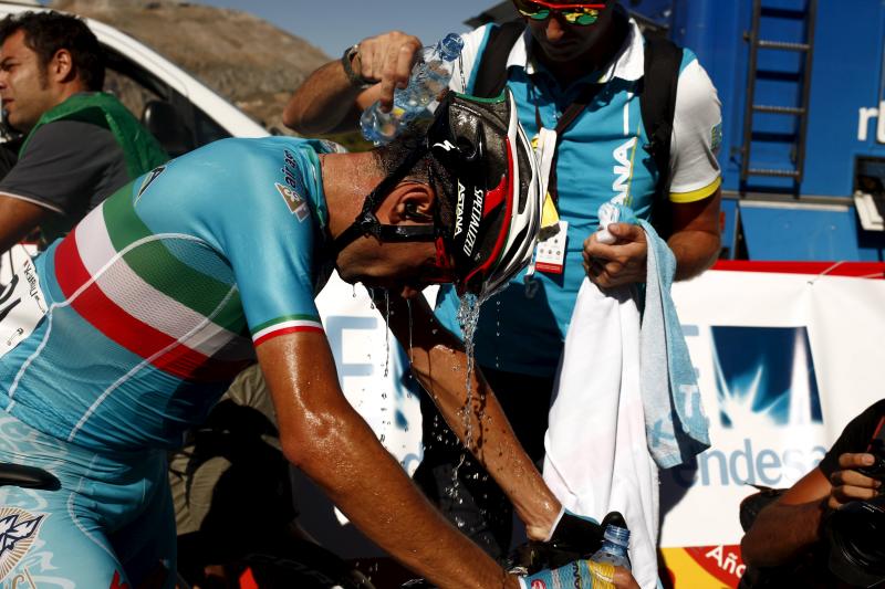 Vincenzo Nibali, tras acabar la segunda etapa. 