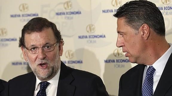 Rajoy, hoy junto a Albiol. 