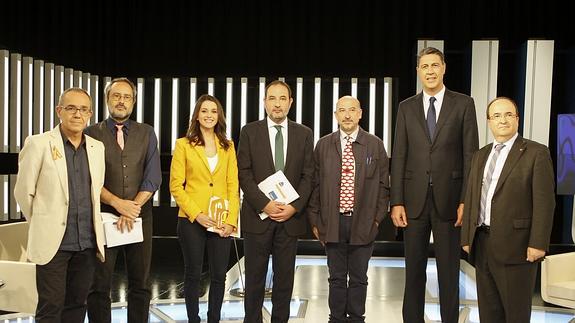 Los candidatos al 27-S, antes del debate. 